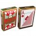 Carti de joc poker, Texas Hold'em, profesionale, 100% plastic,  index mare, culoare spate rosu